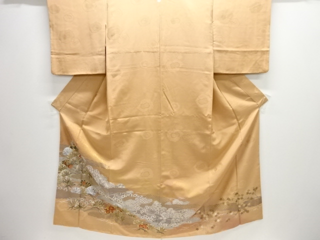 JAPANESE KIMONO / IRO-TOMESODE / FLORAL PLANTS